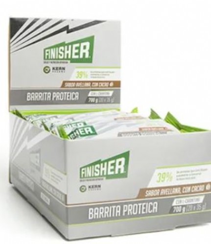 Finisher barritas proteicas - chocolate y avellana con l-carnitina (20 barritas)