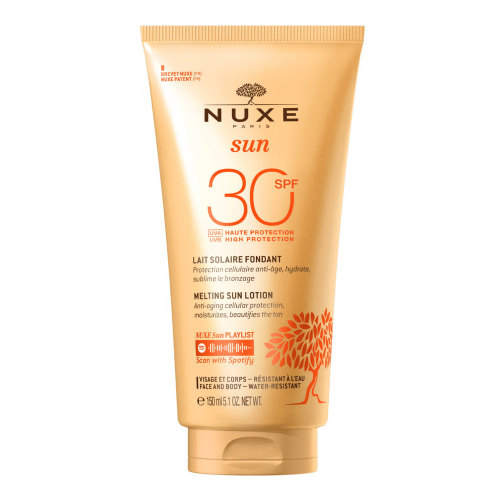 Nuxe sun leche deliciosa alta protección para rostro y cuerpo spf 30, 150ml