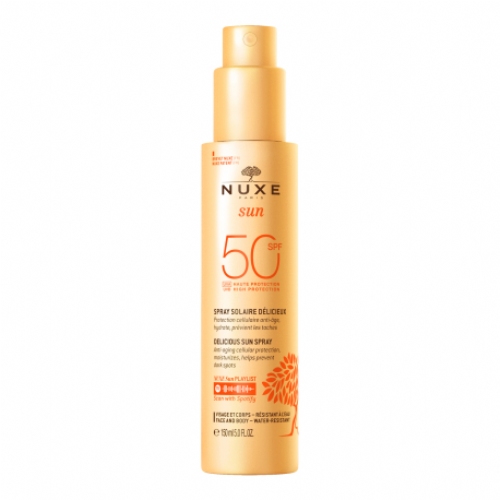 Nuxe sun spray fundente rostro y cuerpo  spf 50 150 ml