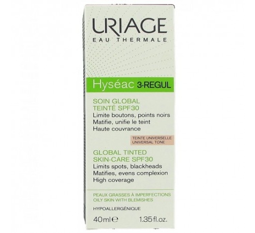 Hyseac 3 regul cuidado global spf30 con color - uriage (1 envase 40 ml)