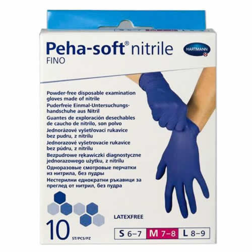 Guantes desechables de nitrilo - peha-soft nitrile fino (t- med 10 u)