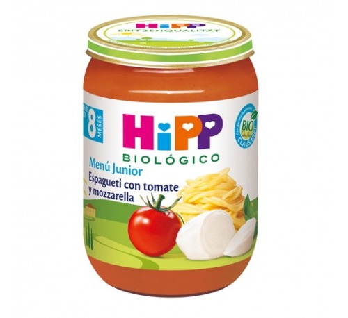 Hipp biolog. potito espagueti tomate y mozzarela