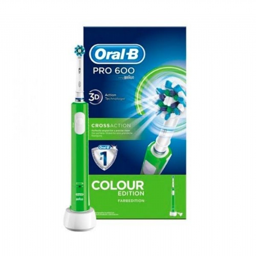 Cepillo dental electrico recargable - oral b pro 600 cross action (colour verde)