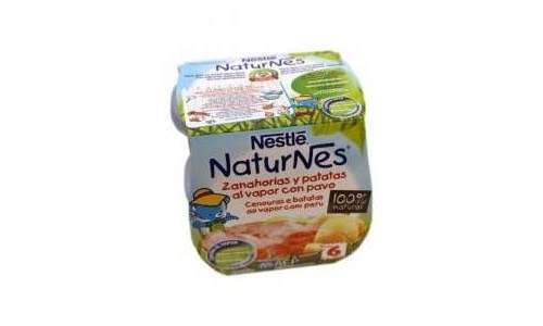 Naturnes patatas zanahorias al vapor con pavo (200 g 2 u)