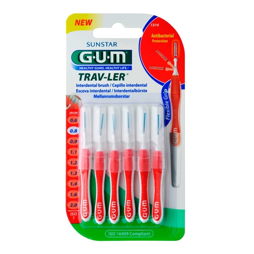 Cepillo interdental - gum 1314 trav-ler (08 mm 6 unidades)