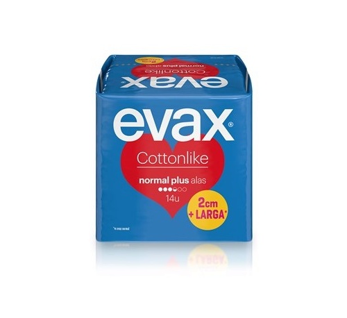 Compresas higienicas femeninas - evax cottonlike (noche con alas 14 compresas)