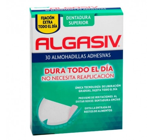 Algasiv - almohadillas adhesivas protesis (30 unidades superiores)