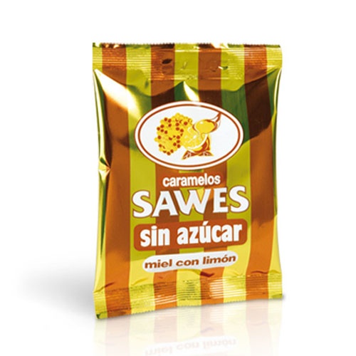 Sawes caramelos bolsa sin azucar (bolsa miel con limon 50 g)