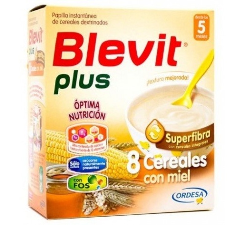 Blevit plus superfibra 8 cereales y miel (600 g)