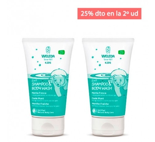 Weleda 2en1 shower shampoo menta duplo