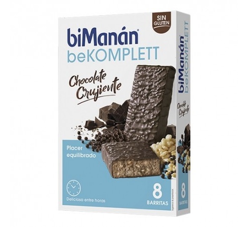 Bimanan barritas  chocolate crujiente snack 8 barritas (280 g)