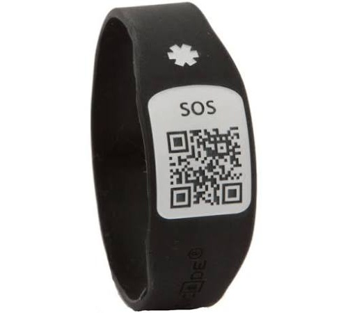 Pulsera identificacion silincode qr (negra t- l)