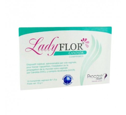 Lady flor candida comprimidos vaginales (10 comp)