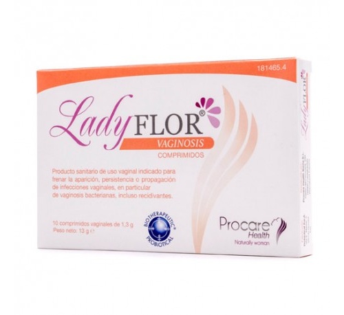 Lady flor vaginosis comprimidos vaginales (10 comp)