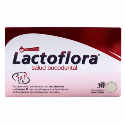 Lactoflora salud bucodental comp para chupar (30 comp sabor fresa)