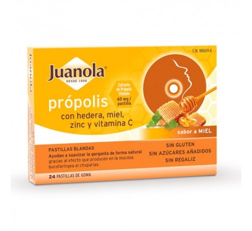 Juanola propolis hiedra pastillas miel (24 pastillas)