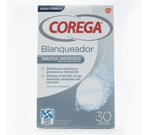 Corega blanqueador  30 tabletas