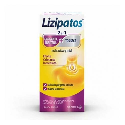 Lizipatos garganta irritada + tos seca jarabe 100 ml