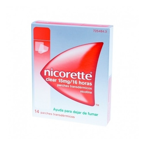 NICORETTE CLEAR 15 MG/16 HORAS PARCHES TRANSDERMICOS 14 parches (Bolsa multilaminada en papel/lámina