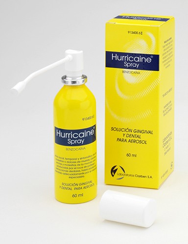 HURRICAINE SPRAY 200 mg/ml SOLUCION PARA PULVERIZACION BUCAL, 1 frasco de 60 ml