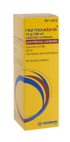 NORMOVIDONA 100 MG/ML SOLUCIÓN CUTÁNEA , 1 frasco de 50 ml