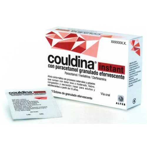 COULDINA INSTANT CON PARACETAMOL GRANULADO EFERVESCENTE , 20 sobres