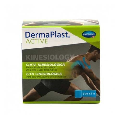 Cinta kinesiologica - dermaplast active (1 unidad 5 m x 5 cm color azul)