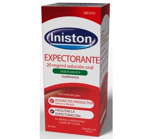 INISTON MUCOSIDAD 20mg/ml SOLUCION ORAL SABOR MENTA , 1 frasco de 150 ml